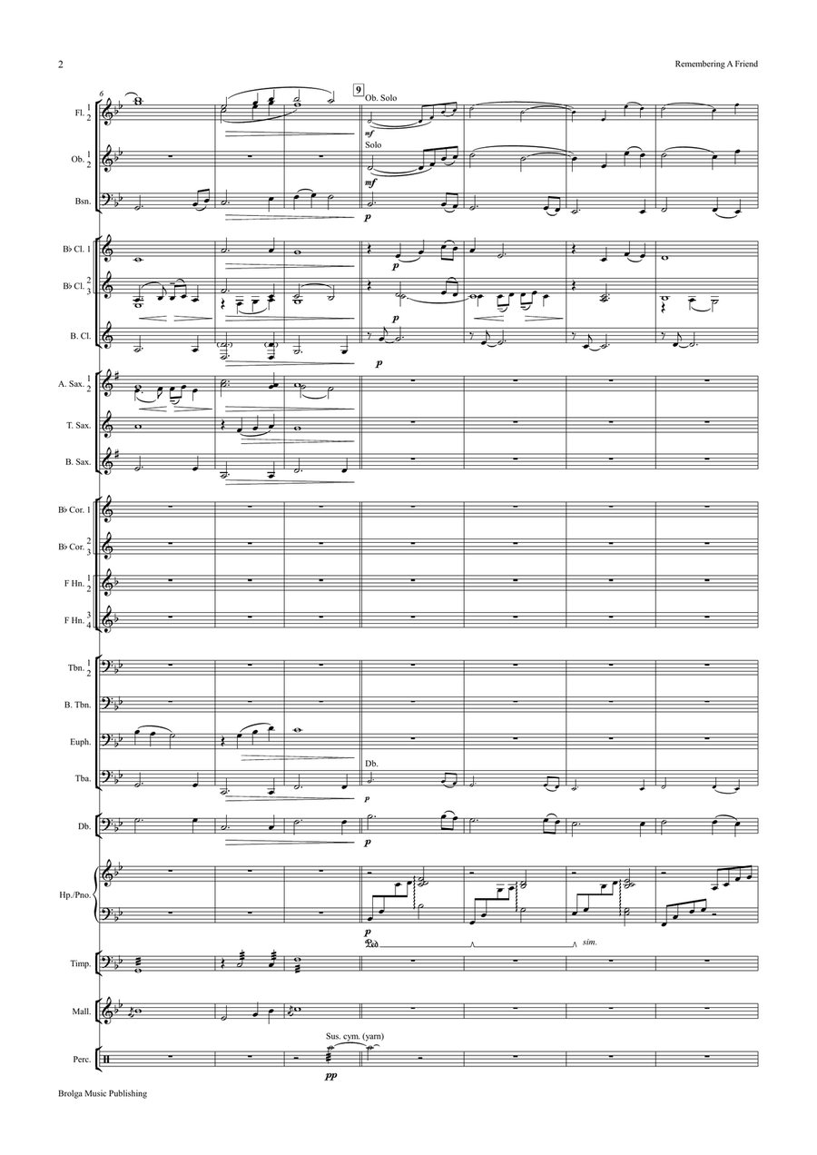 Remembering a Friend (score only) Concert Band scores gallery preview page 3