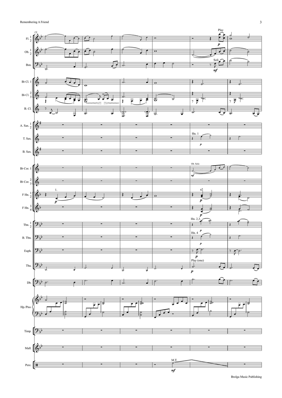 Remembering a Friend (score only) Concert Band scores gallery preview page 4