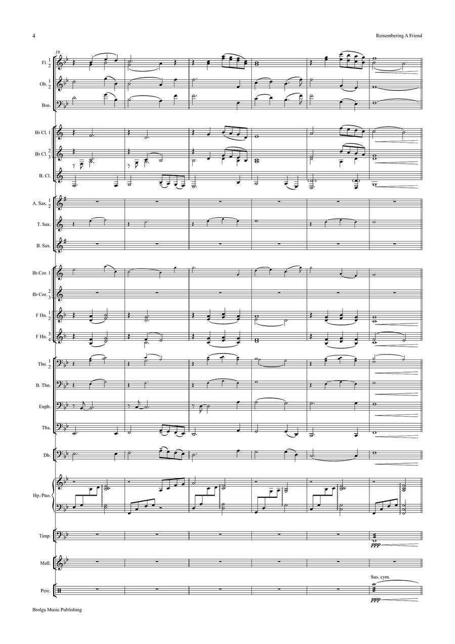 Remembering a Friend (score only) Concert Band scores gallery preview page 5