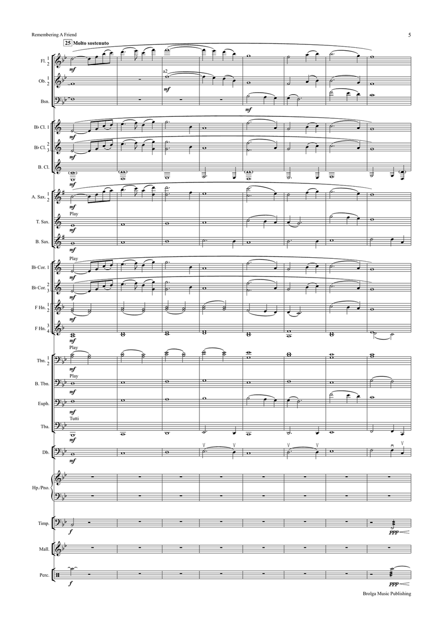 Remembering a Friend (score only) Concert Band scores gallery preview page 6
