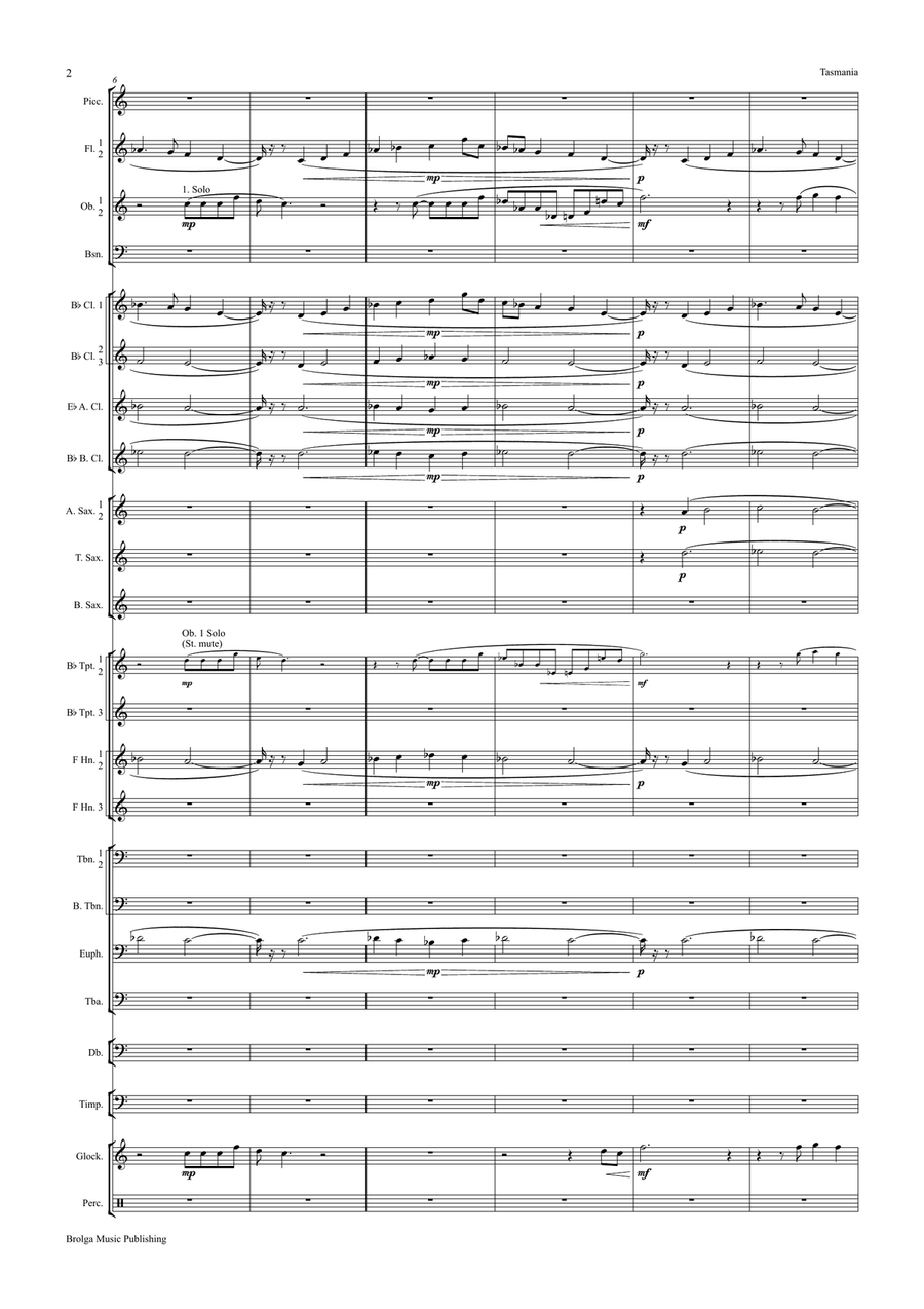 Tasmania (score only) Tasmania (score only) Concert Band scores gallery preview page 3