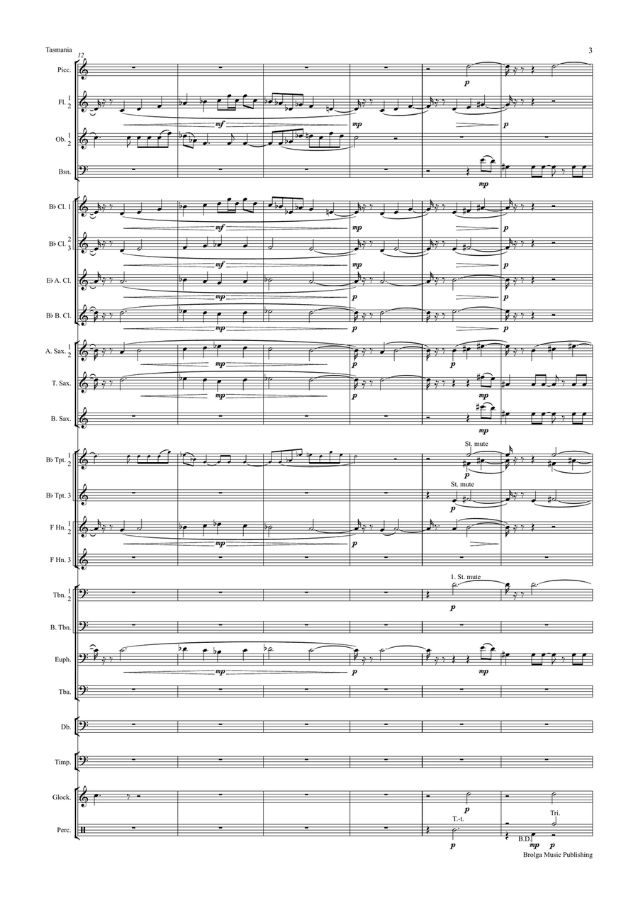 Tasmania (score only) Tasmania (score only) Concert Band scores gallery preview page 4