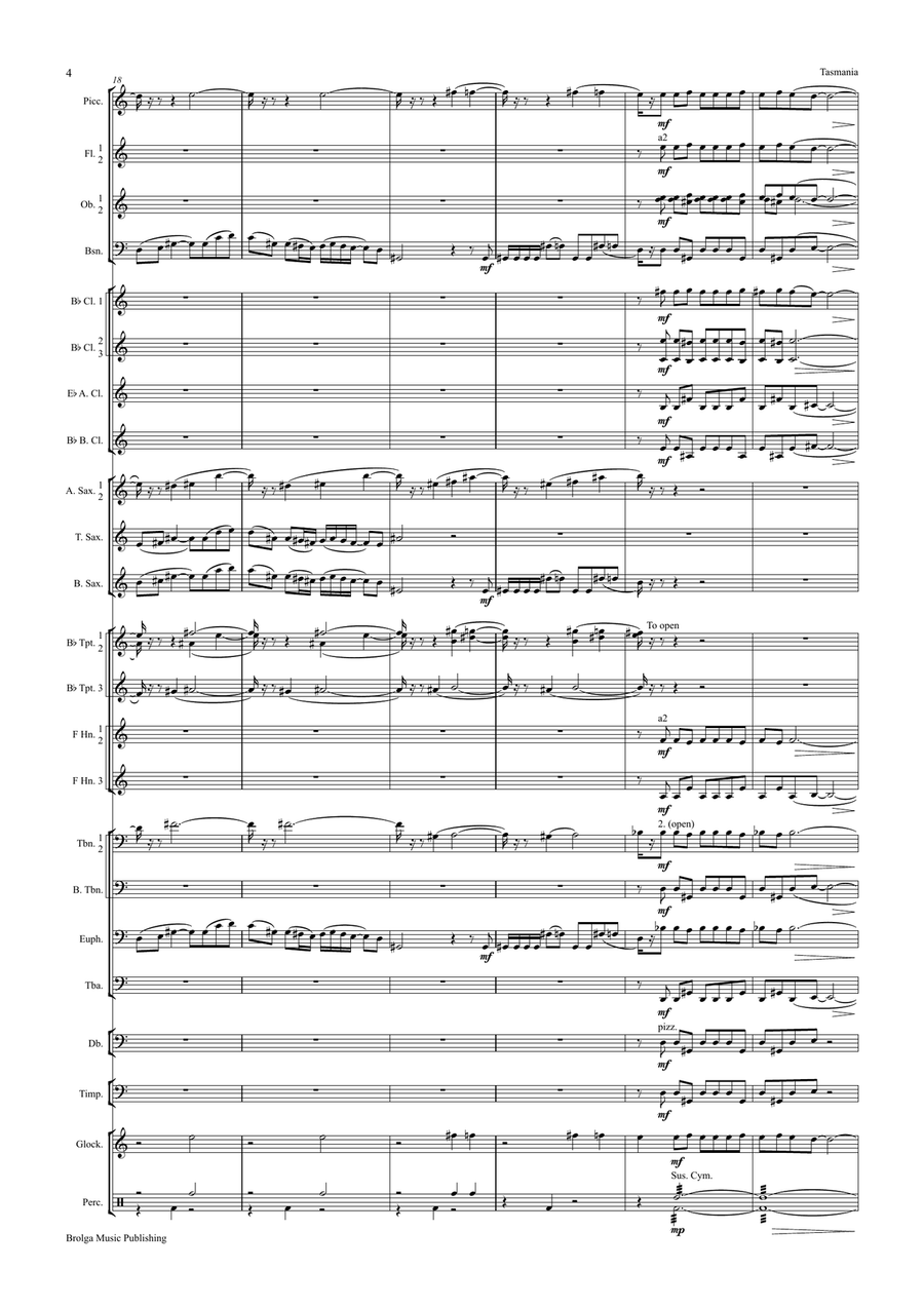 Tasmania (score only) Tasmania (score only) Concert Band scores gallery preview page 5