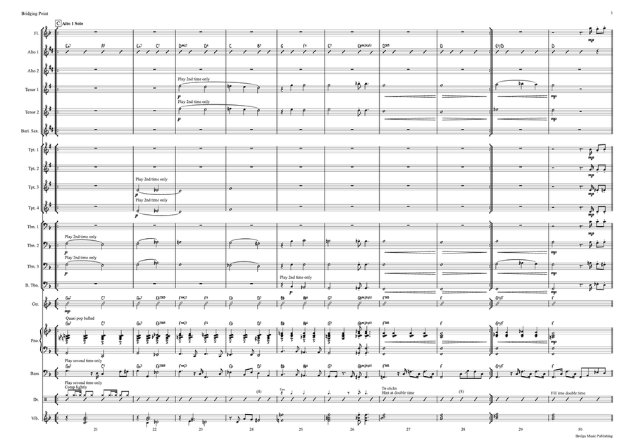 Bridging Point (score only) Jazz Ensemble scores gallery preview page 4