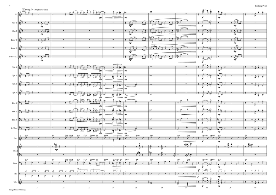 Bridging Point (score only) Jazz Ensemble scores gallery preview page 5