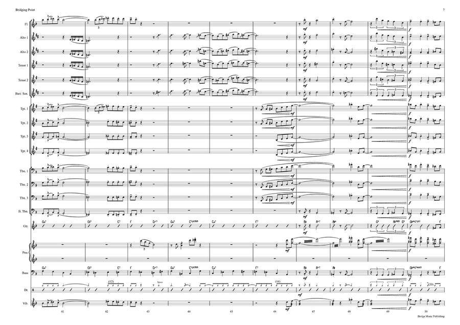 Bridging Point (score only) Jazz Ensemble scores gallery preview page 6