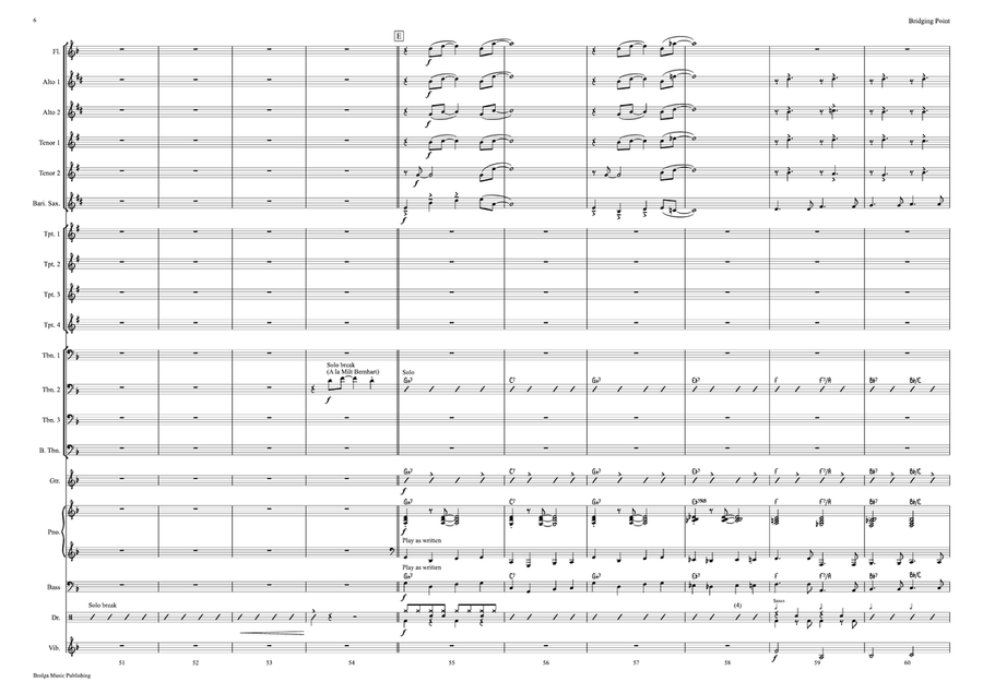 Bridging Point (score only) Jazz Ensemble scores gallery preview page 7