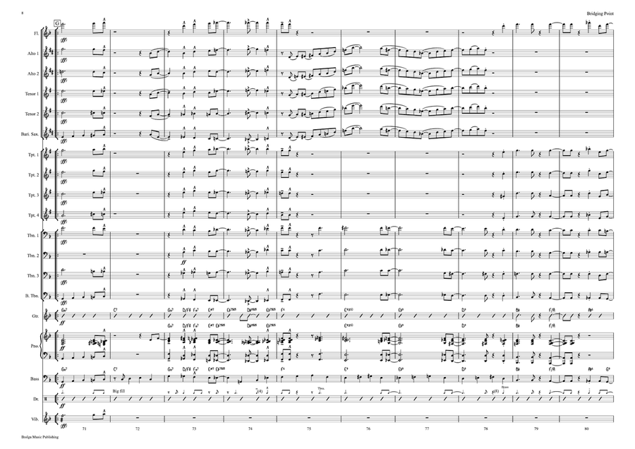 Bridging Point (score only) Jazz Ensemble scores gallery preview page 9