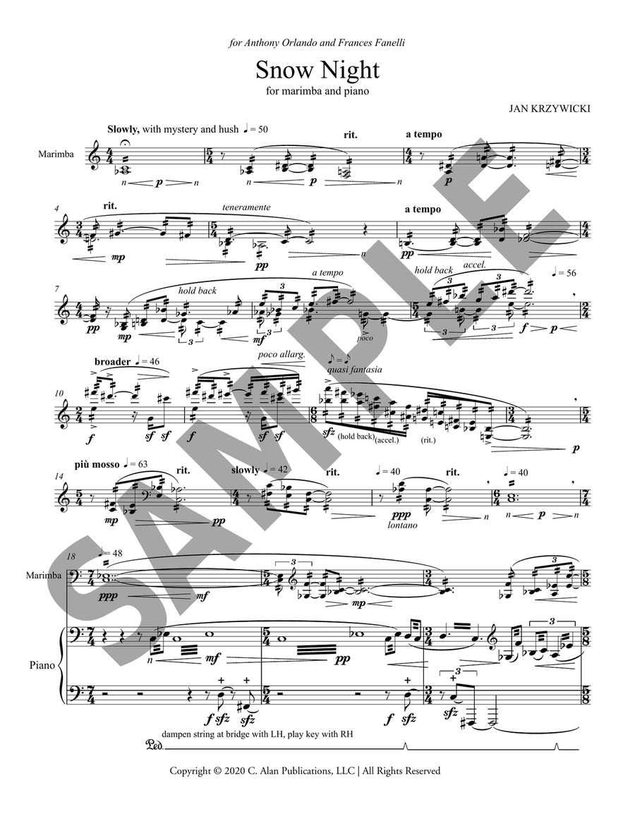 Snow Night Snow Night Piano scores gallery preview page 2