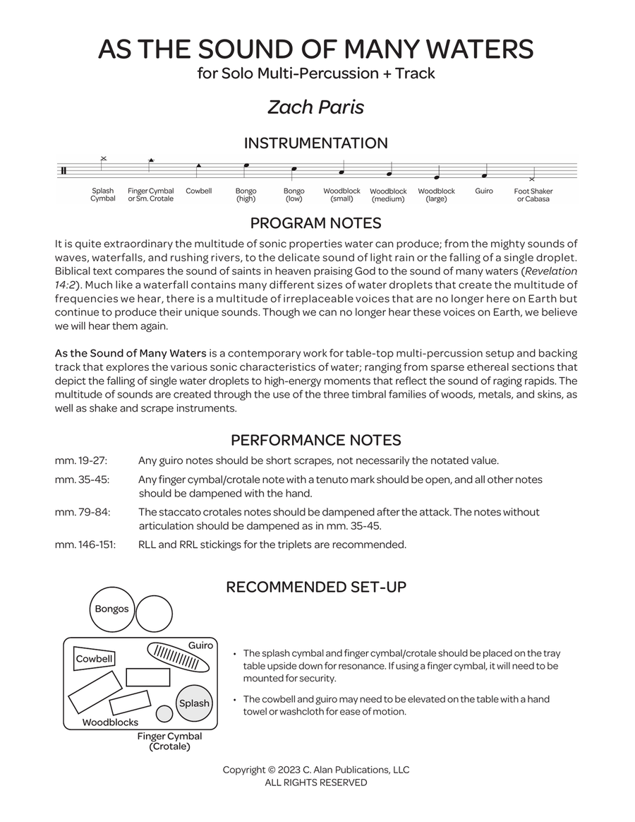 As the Sound of Many Waters Percussion scores gallery preview page 2