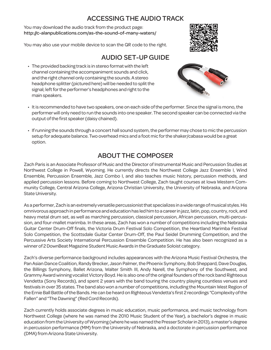 As the Sound of Many Waters Percussion scores gallery preview page 3