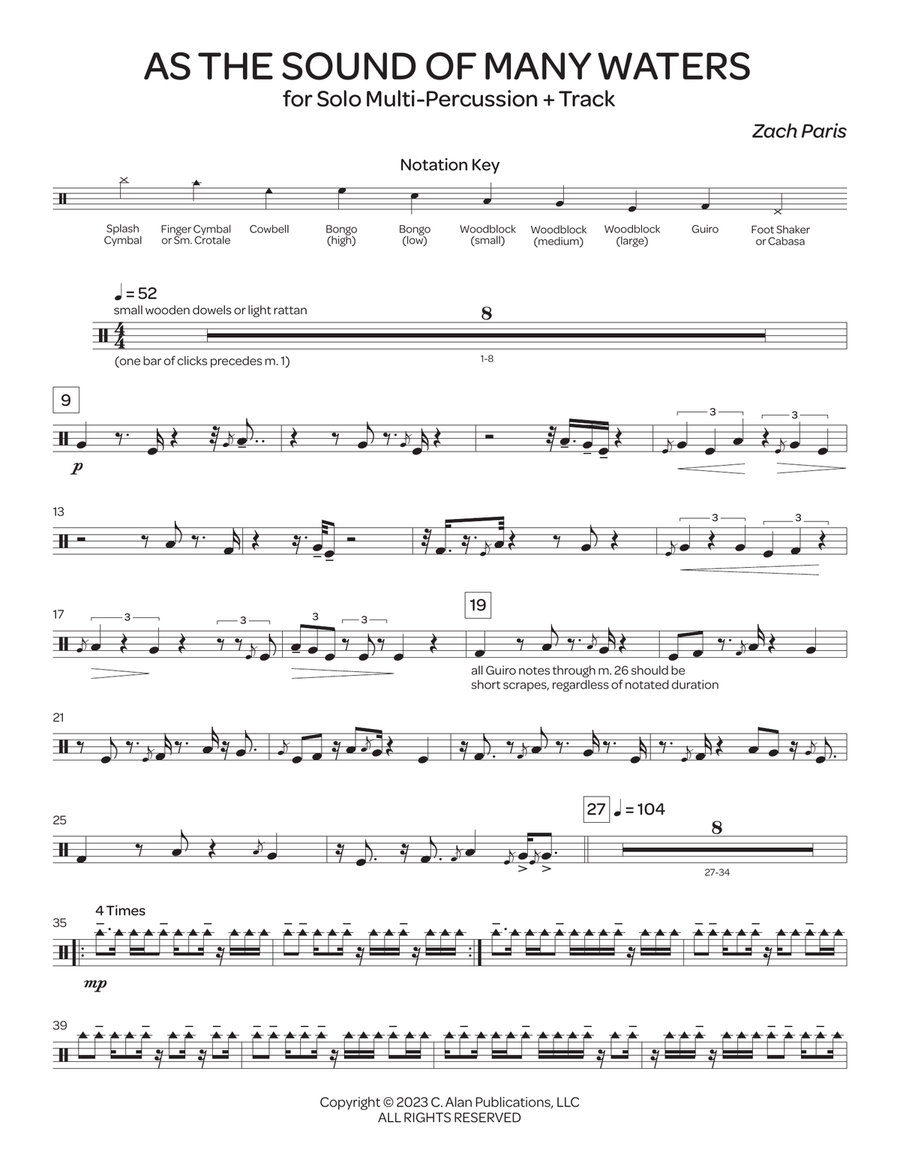 As the Sound of Many Waters Percussion scores gallery preview page 4