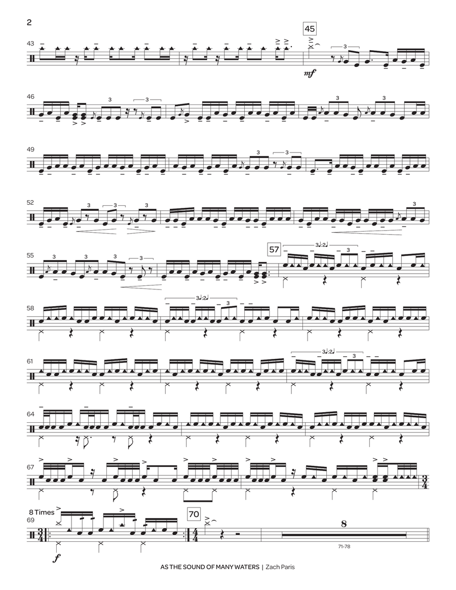 As the Sound of Many Waters Percussion scores gallery preview page 5