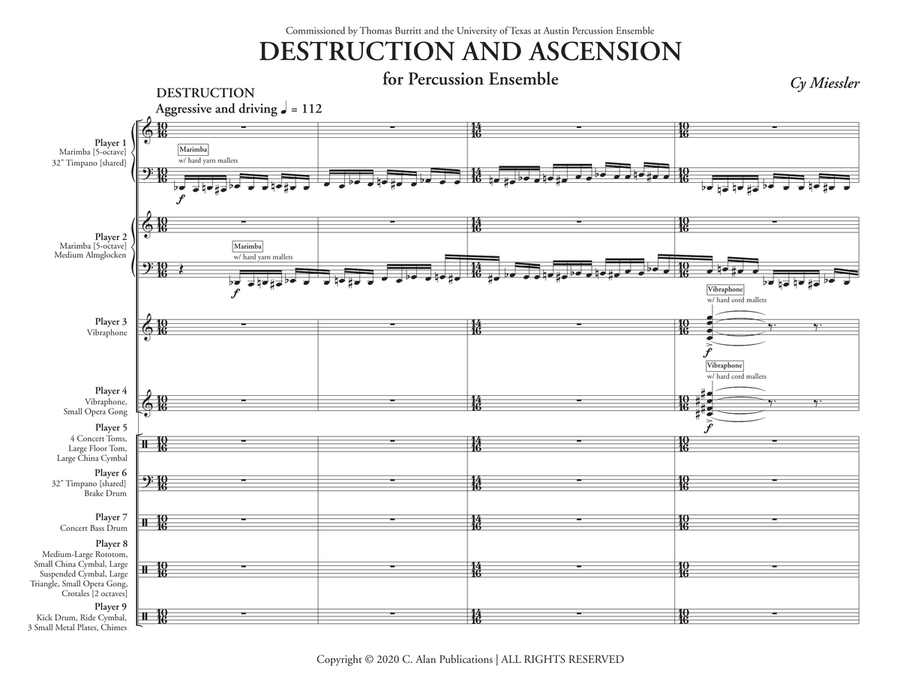 Destruction & Ascension Destruction & Ascension Percussion Ensemble scores gallery preview page 2