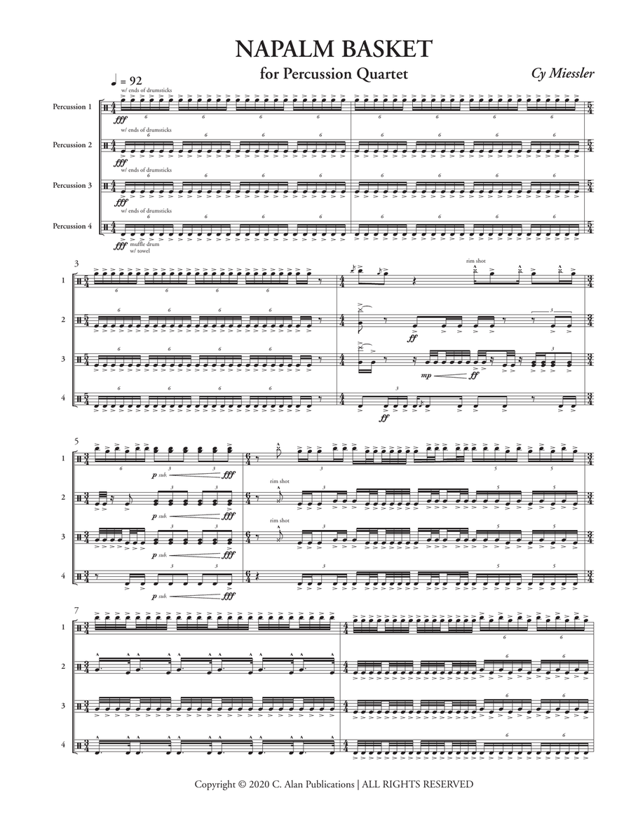 Napalm Basket (score only) Percussion Ensemble scores gallery preview page 4