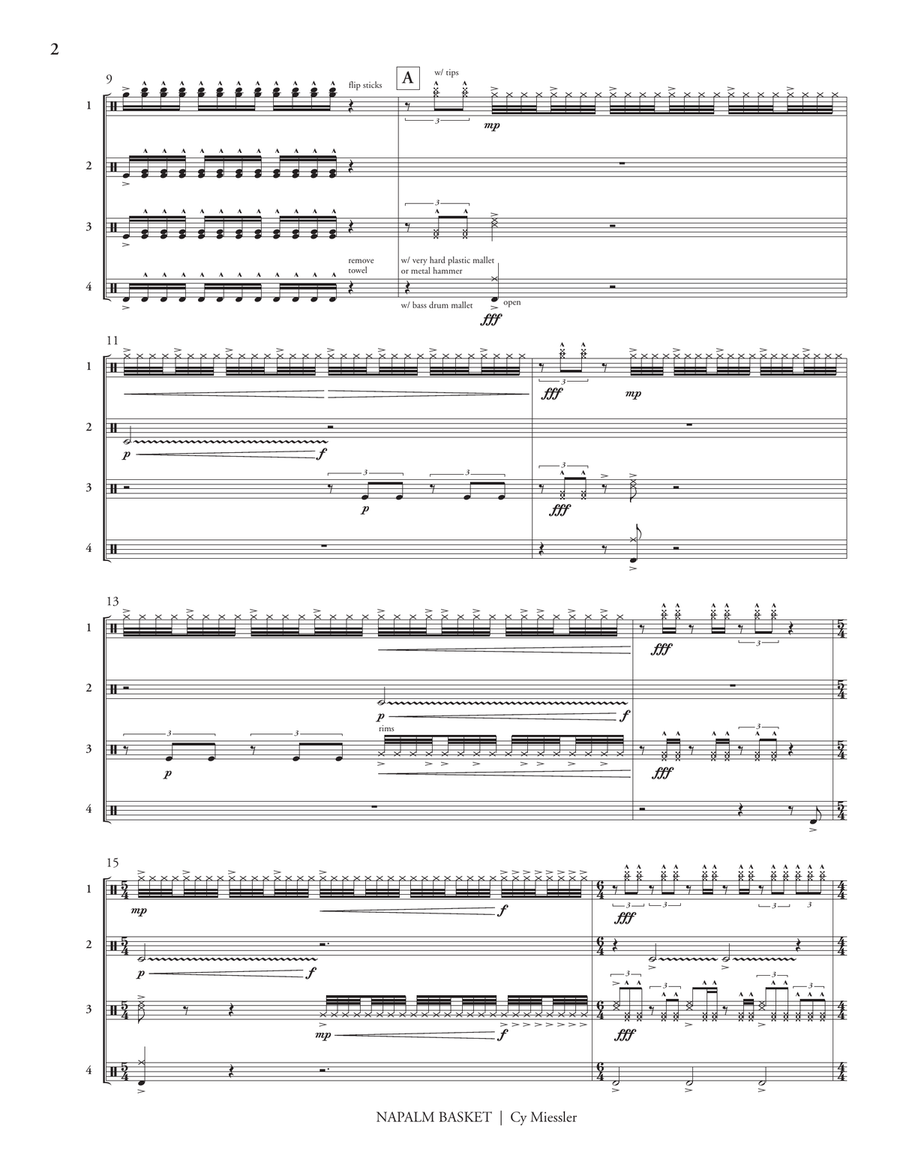Napalm Basket (score only) Percussion Ensemble scores gallery preview page 5