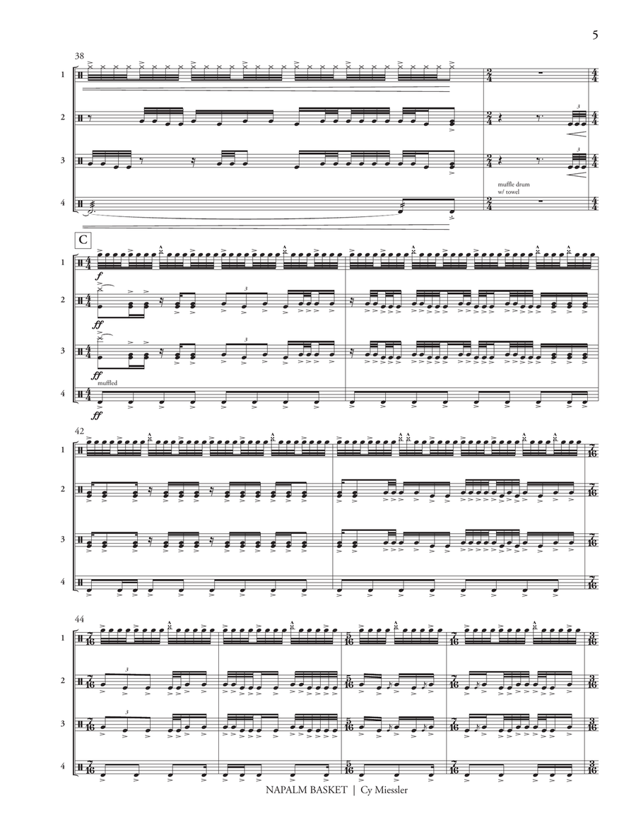 Napalm Basket (score only) Percussion Ensemble scores gallery preview page 8