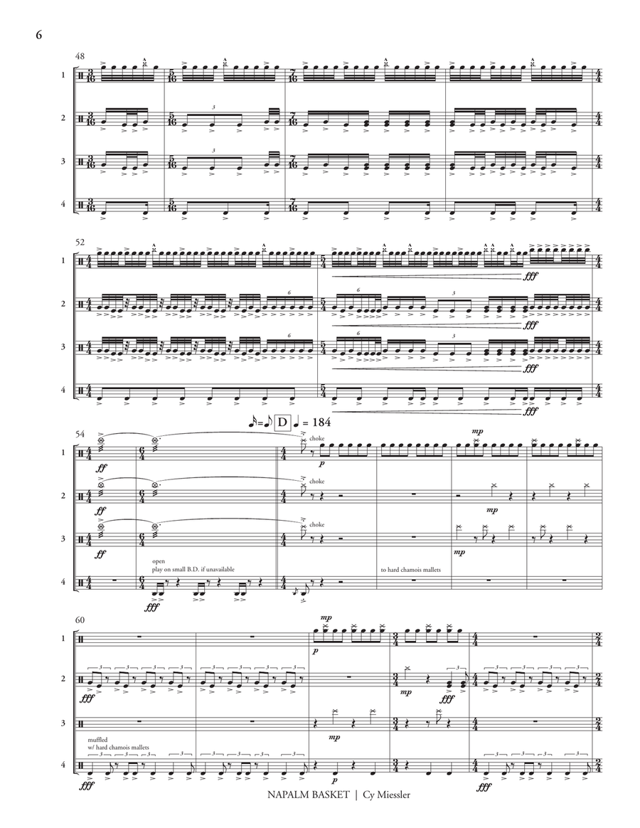 Napalm Basket (score only) Percussion Ensemble scores gallery preview page 9