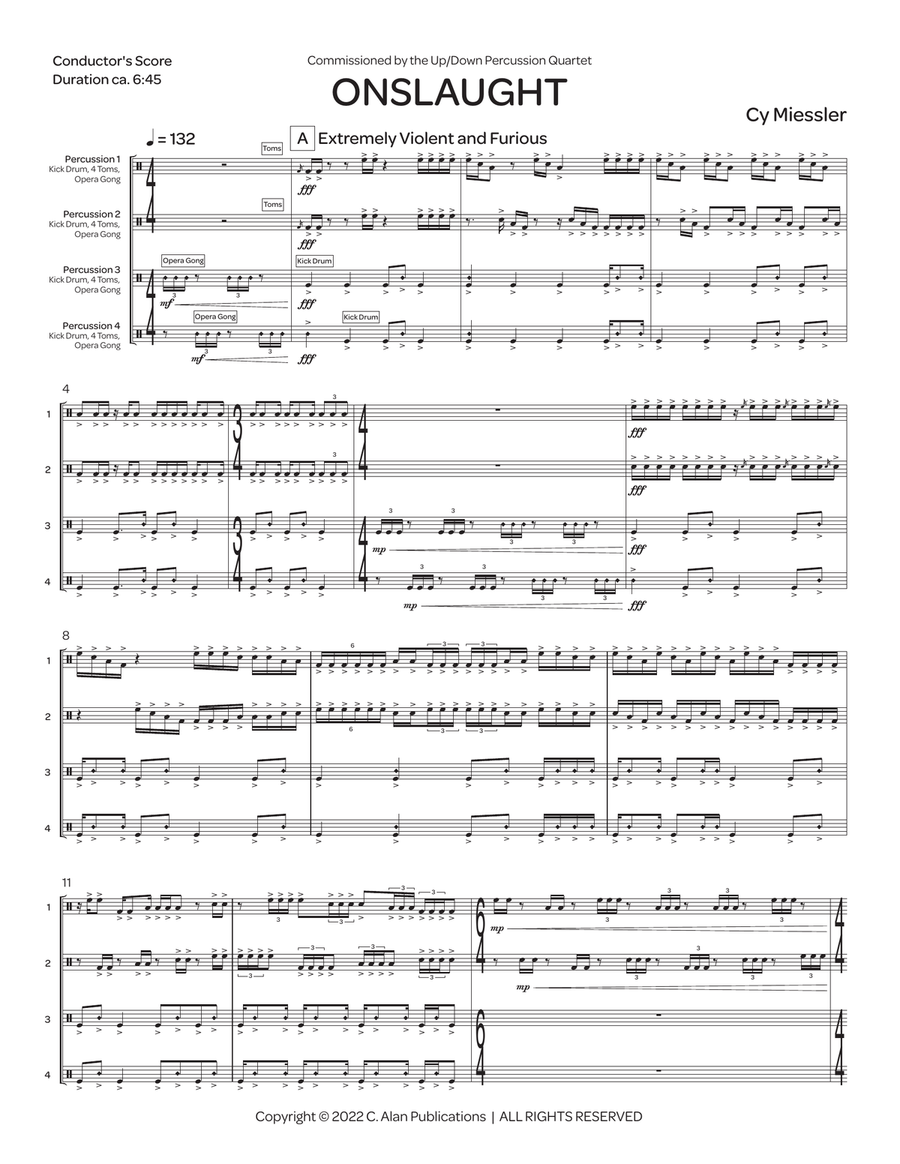 Onslaught (score only) Onslaught (score only) Percussion Ensemble scores gallery preview page 3