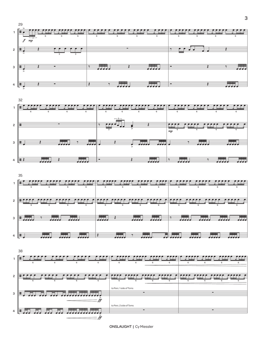 Onslaught (score only) Onslaught (score only) Percussion Ensemble scores gallery preview page 5