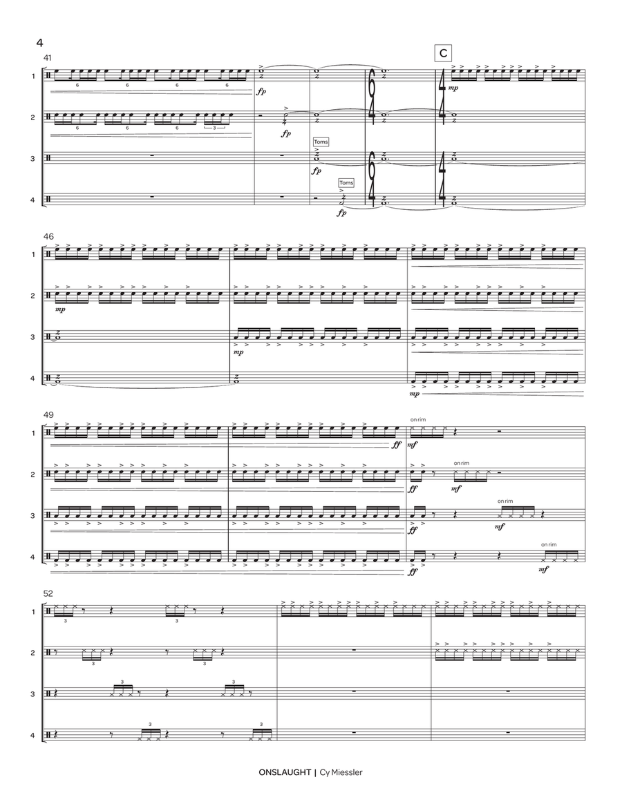 Onslaught (score only) Onslaught (score only) Percussion Ensemble scores gallery preview page 6