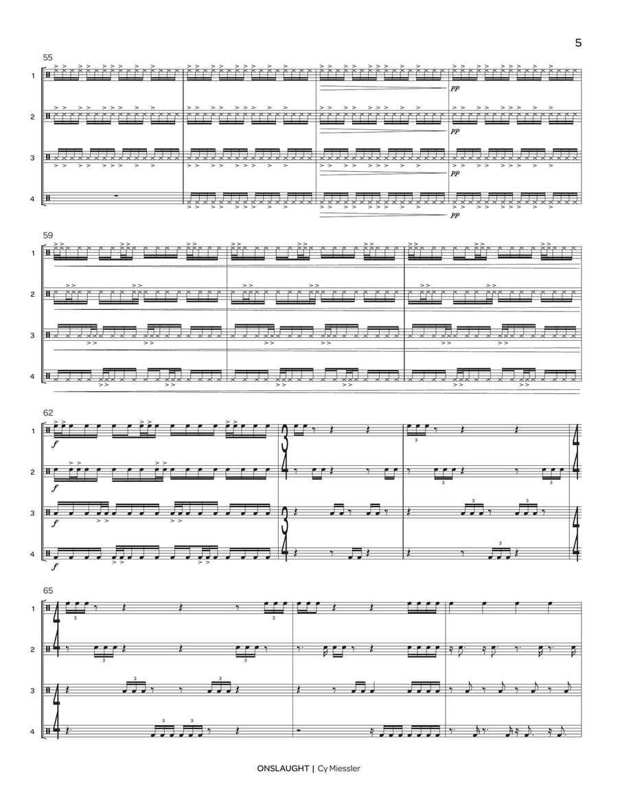 Onslaught (score only) Onslaught (score only) Percussion Ensemble scores gallery preview page 7