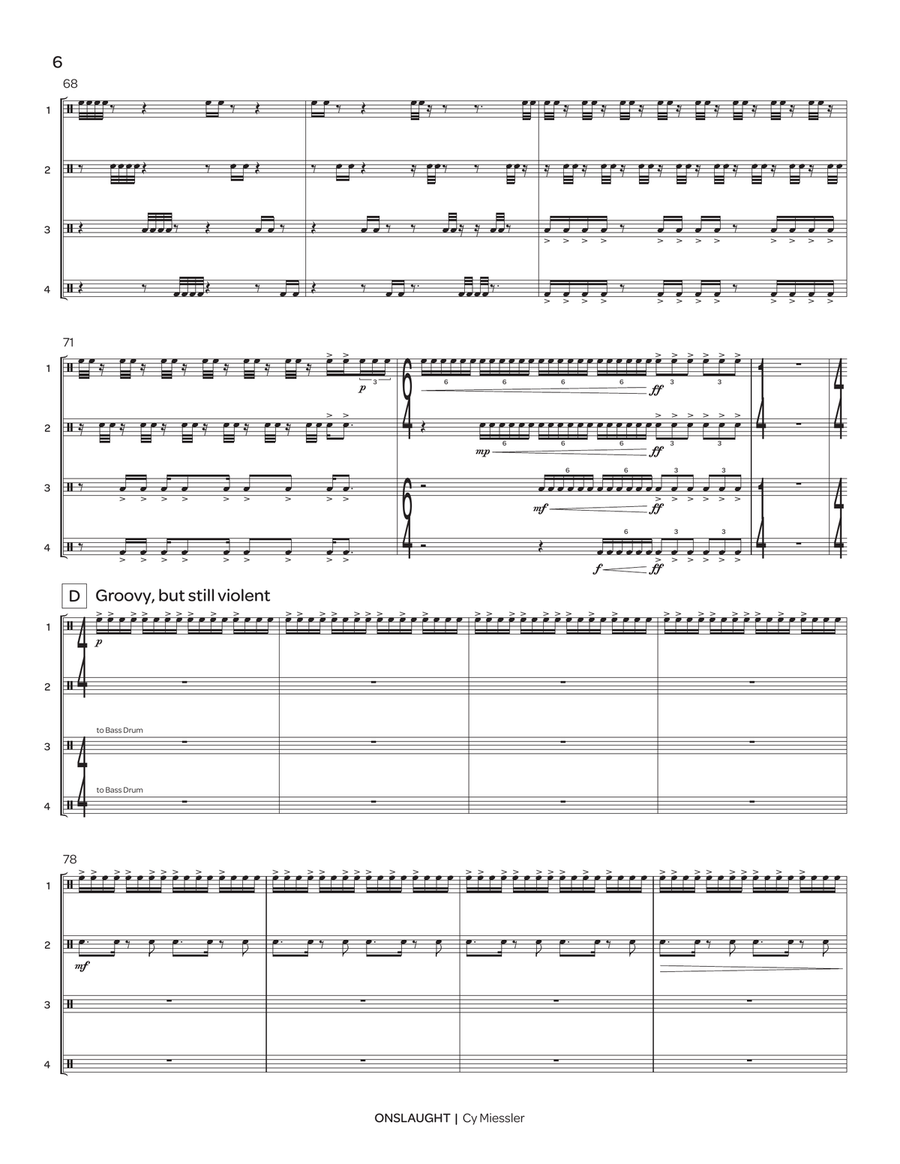 Onslaught (score only) Onslaught (score only) Percussion Ensemble scores gallery preview page 8