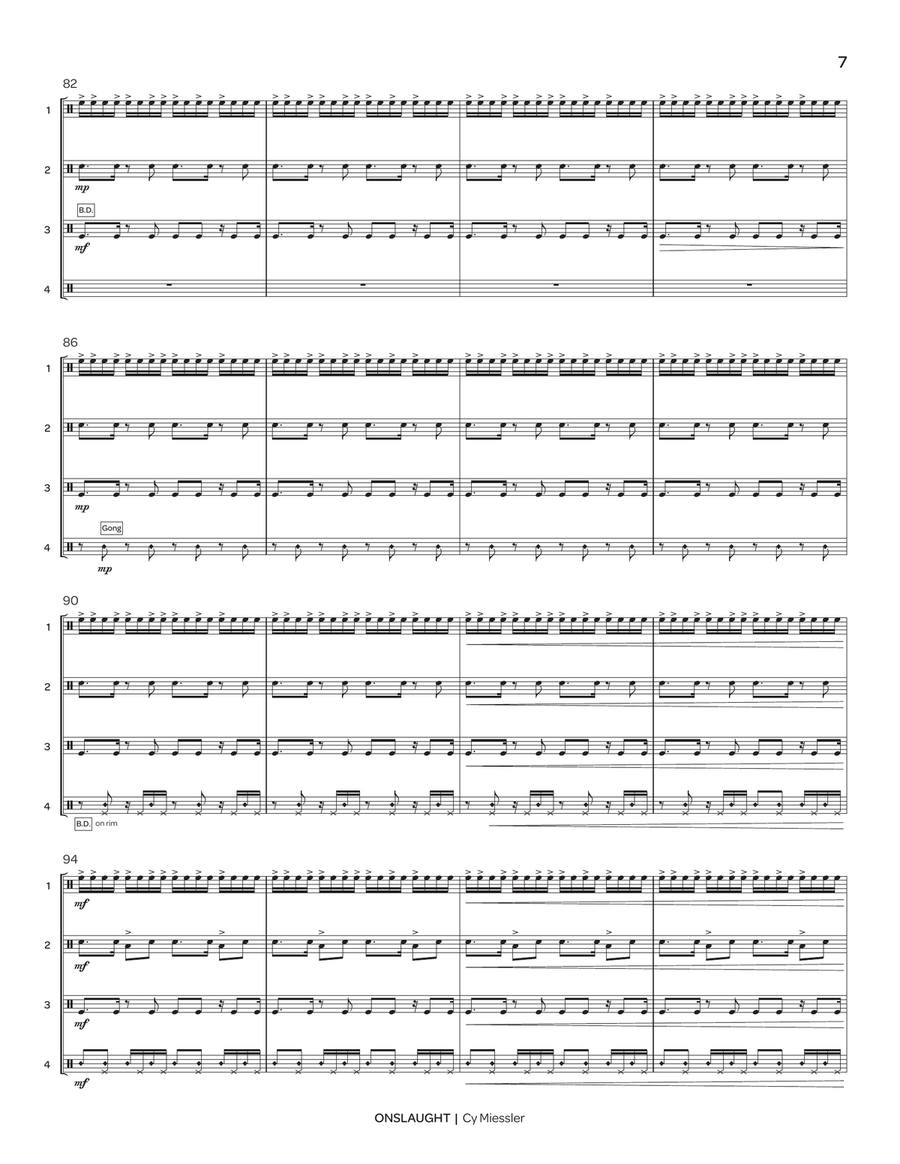 Onslaught (score only) Onslaught (score only) Percussion Ensemble scores gallery preview page 9