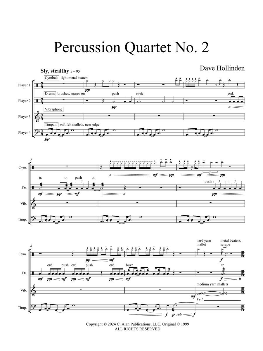 Percussion Quartet No. 2 Percussion Quartet No. 2 Percussion Ensemble scores gallery preview page 3