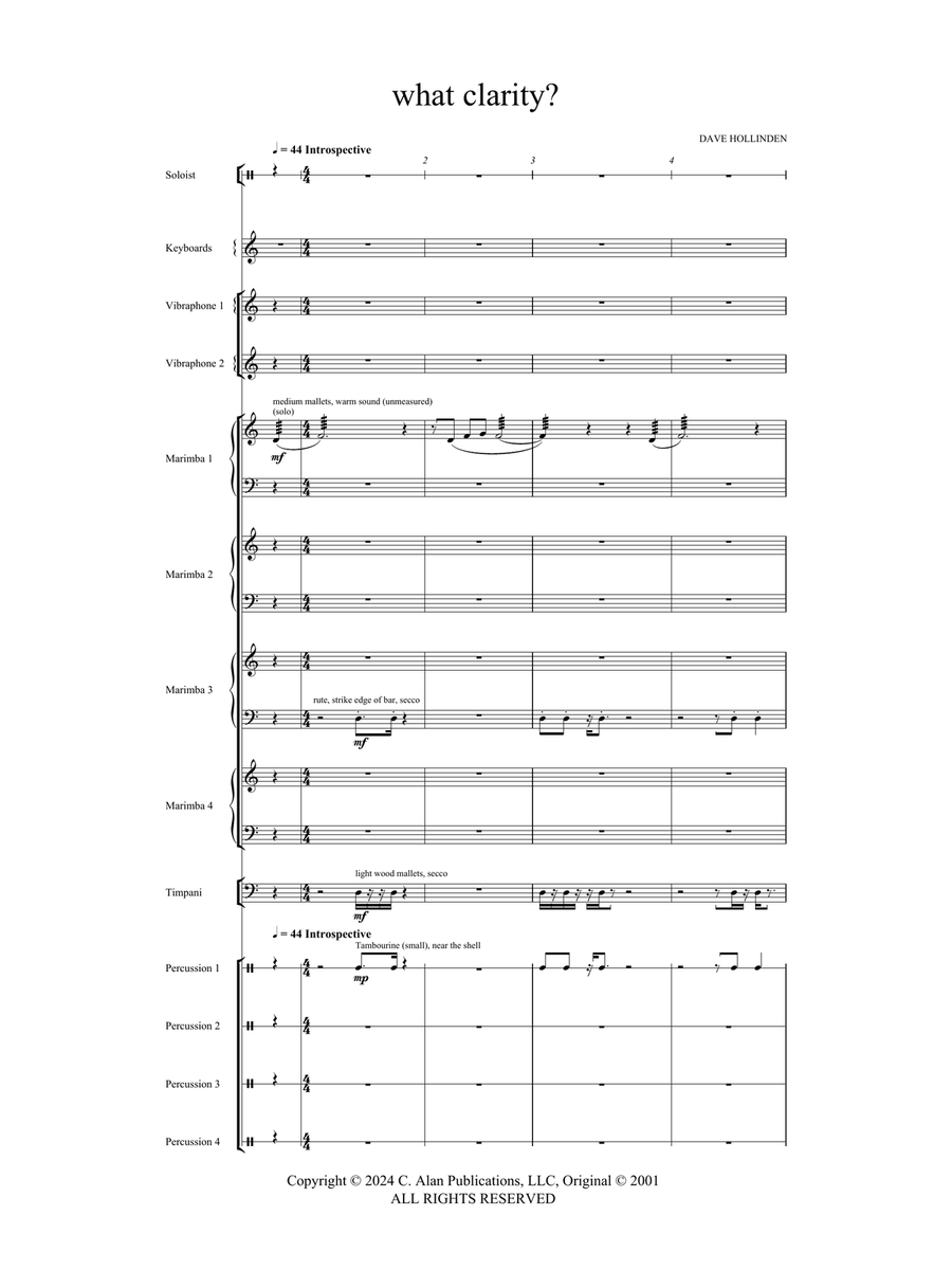 what clarity? (percussion ensemble version) Percussion Ensemble scores gallery preview page 2