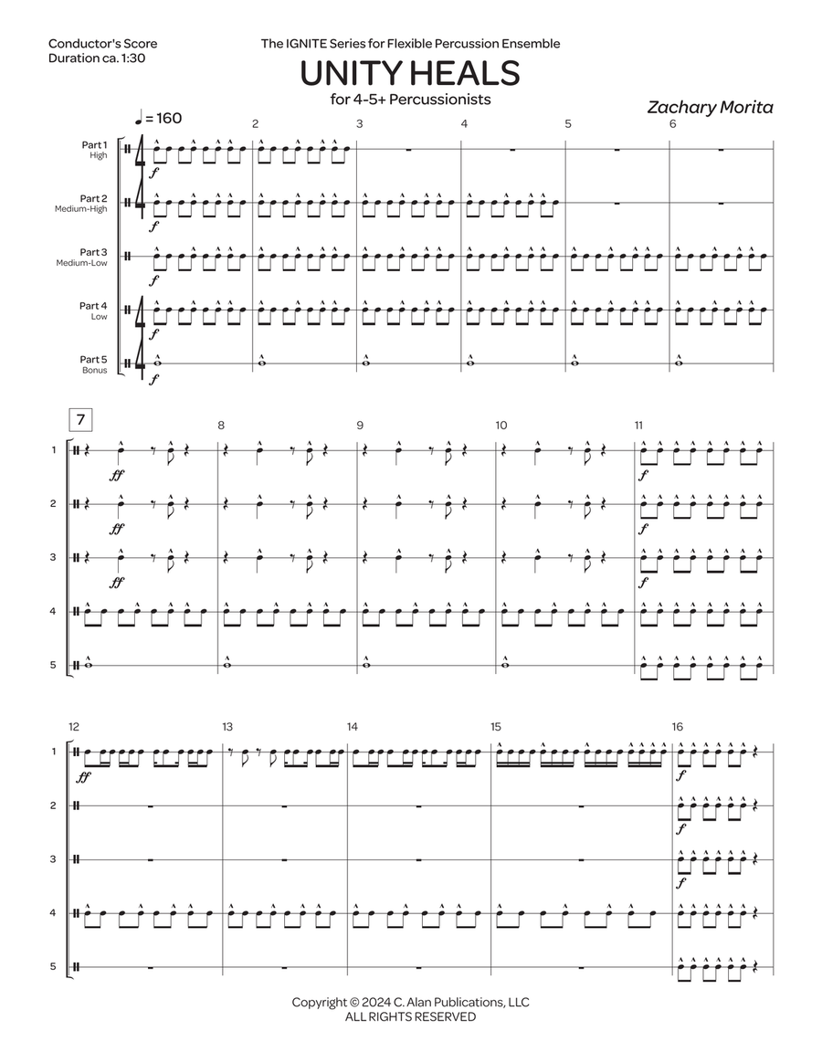 Unity Heals Unity Heals Percussion Ensemble scores gallery preview page 2