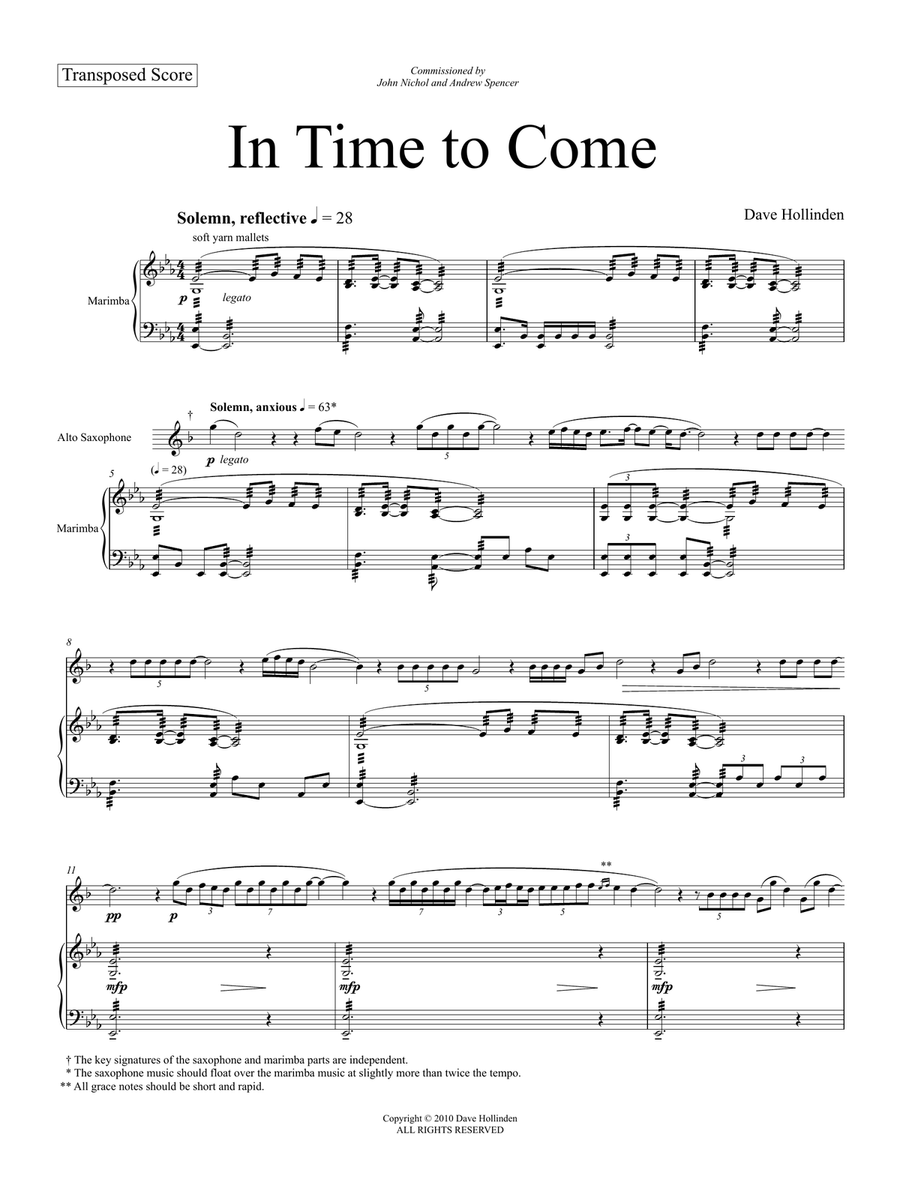 In Time to Come In Time to Come Alto Saxophone scores gallery preview page 2