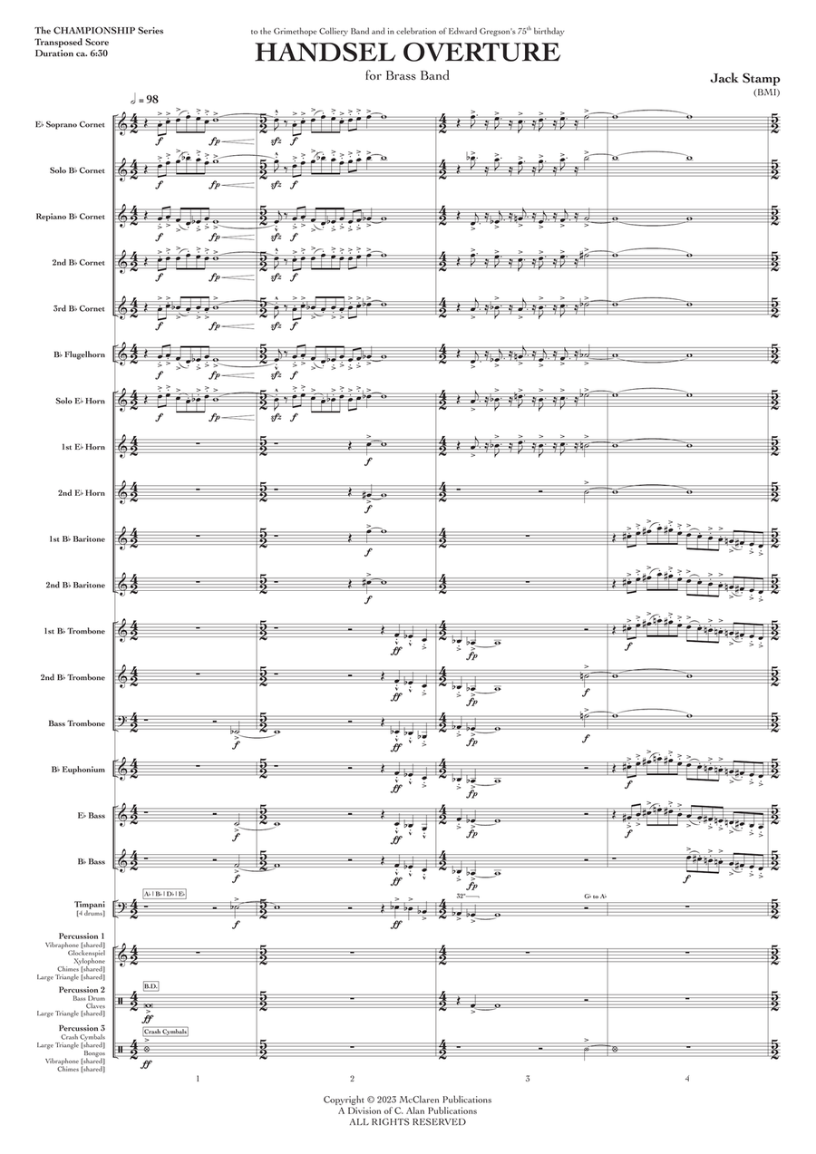 Handsel Overture Brass Band scores gallery preview page 2
