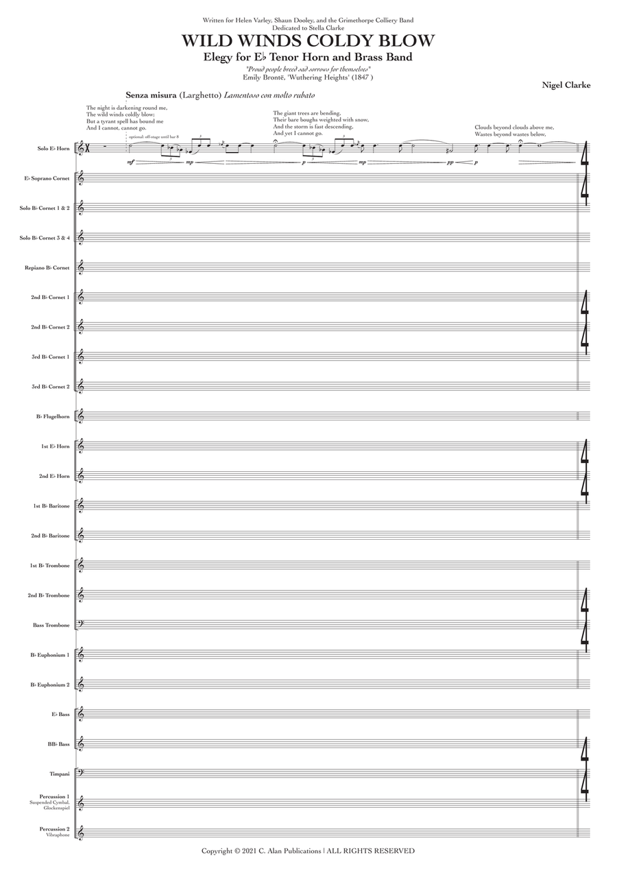 Wild Winds Coldly Blow (conductor's score) Brass Band scores gallery preview page 2