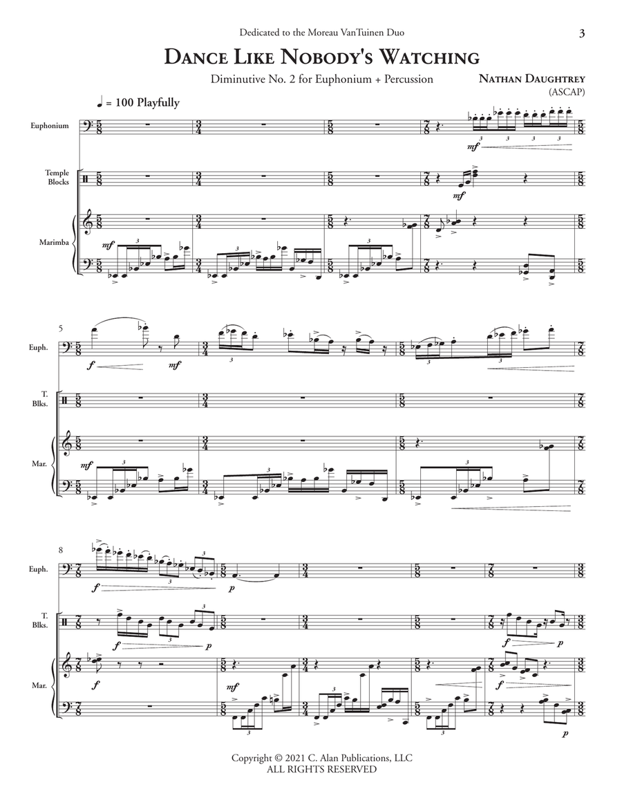Diminutives for Euphonium & Percussion Euphonium scores gallery preview page 3