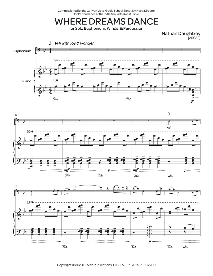 Where Dreams Dance (piano reduction) Euphonium scores gallery preview page 2