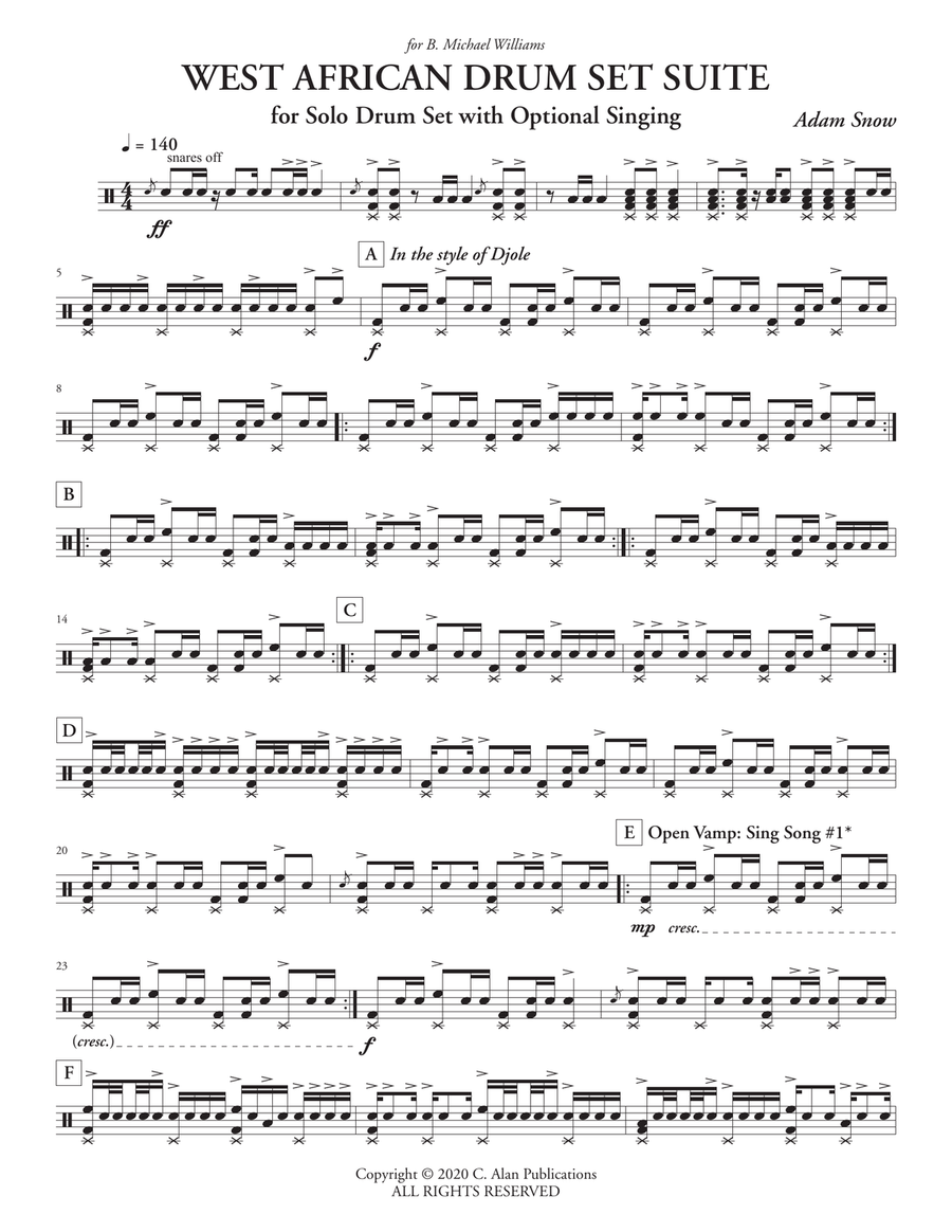West African Drum Set Suite Drum Set scores gallery preview page 4