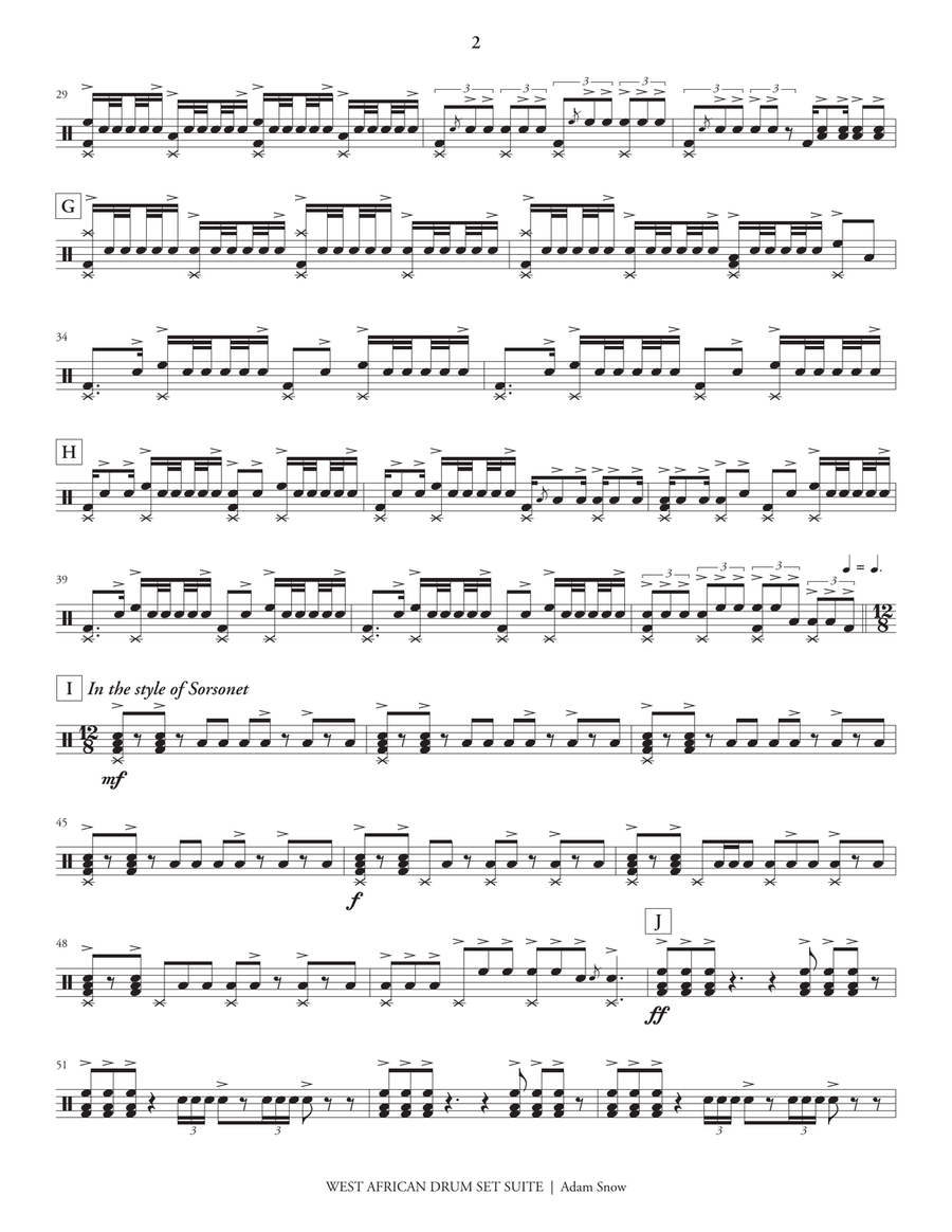 West African Drum Set Suite Drum Set scores gallery preview page 5
