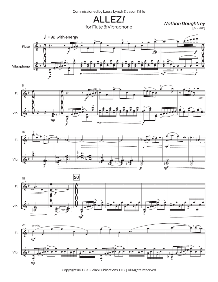 Allez! for Flute & Vibraphone Flute scores gallery preview page 2