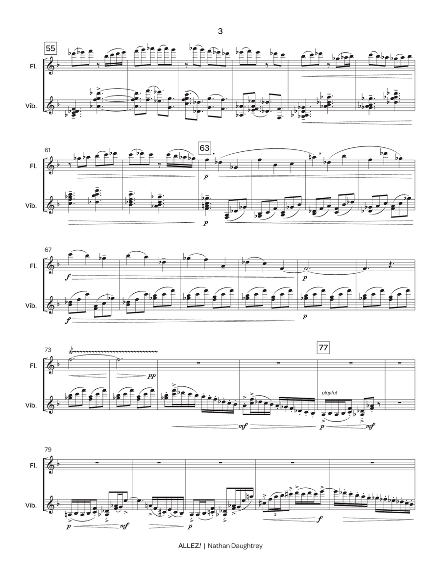 Allez! for Flute & Vibraphone Flute scores gallery preview page 4