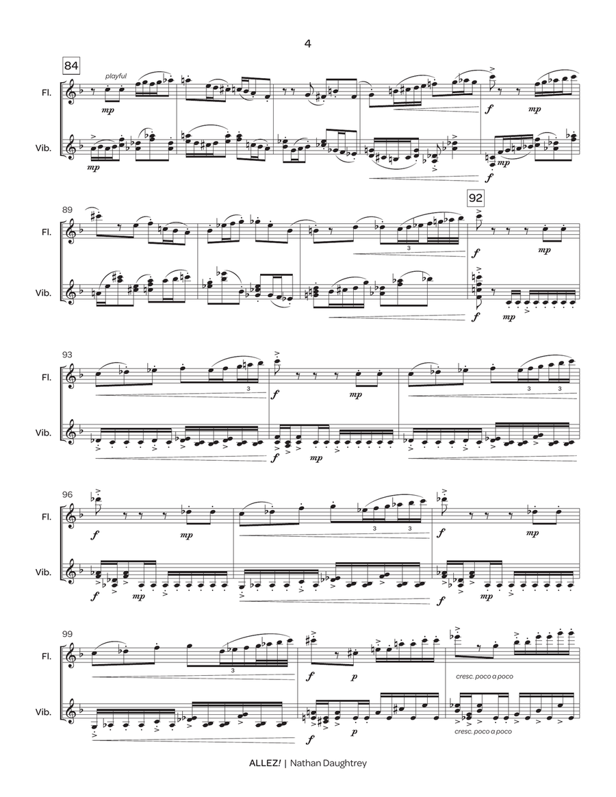 Allez! for Flute & Vibraphone Flute scores gallery preview page 5