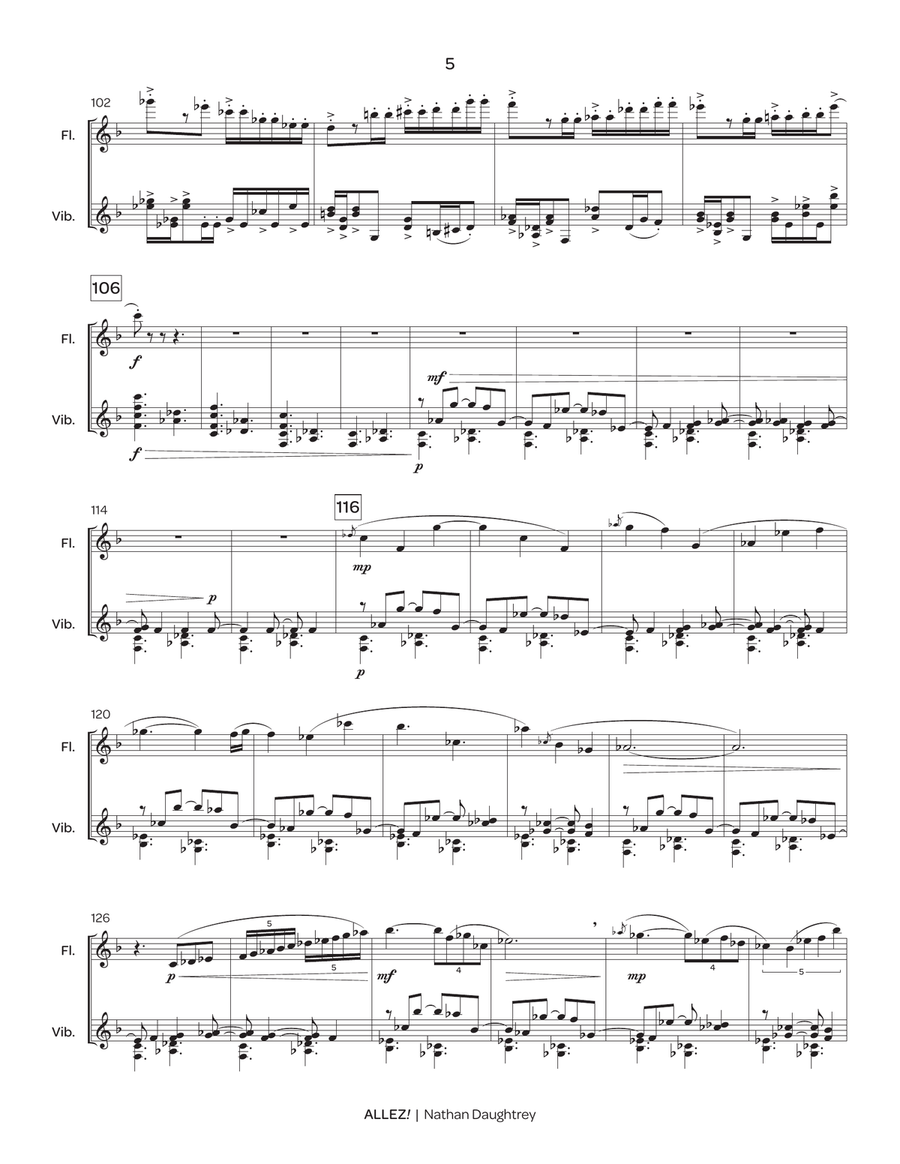 Allez! for Flute & Vibraphone Flute scores gallery preview page 6