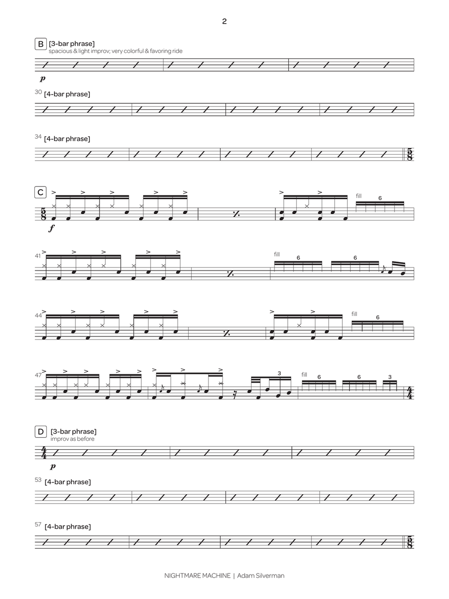 Nightmare Machine Nightmare Machine Drum Set scores gallery preview page 3