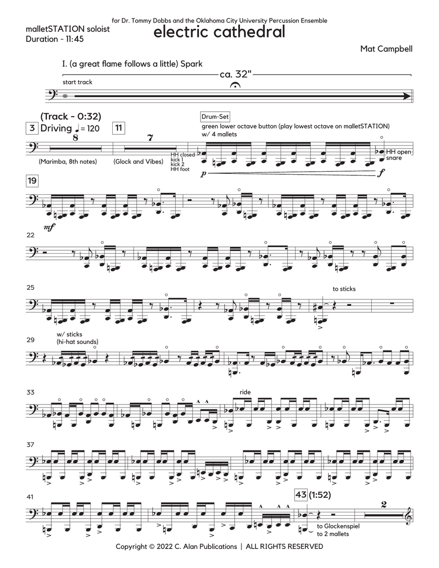 Electric Cathedral (Solo Version) Percussion scores gallery preview page 2
