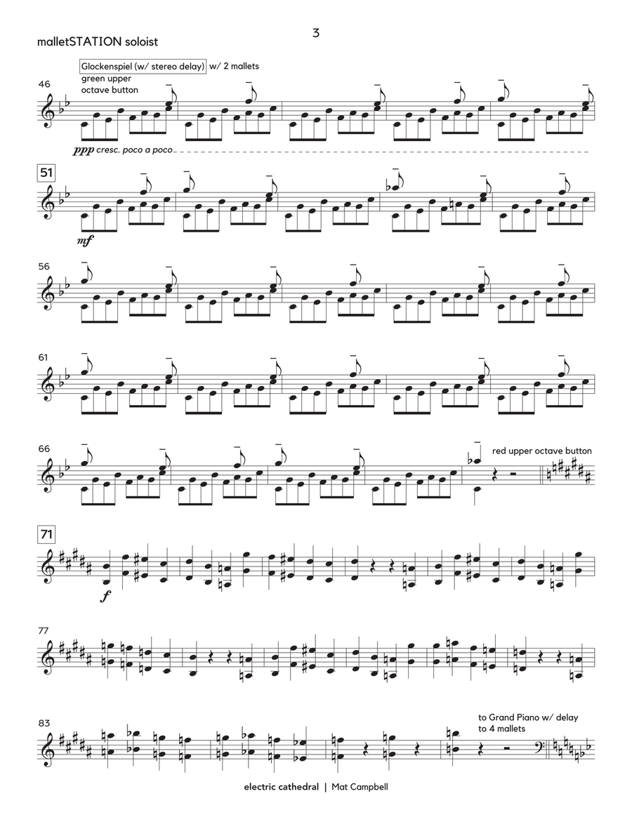 Electric Cathedral (Solo Version) Percussion scores gallery preview page 3
