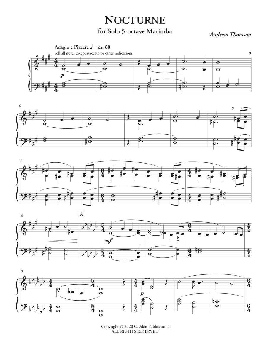 Nocturne Nocturne Marimba scores gallery preview page 2