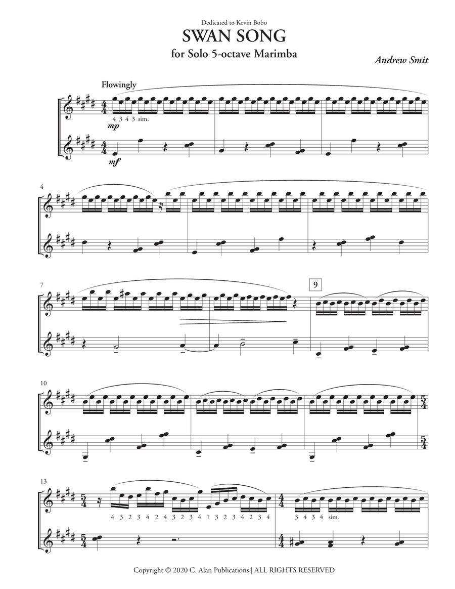 Swan Song Swan Song Marimba scores gallery preview page 2