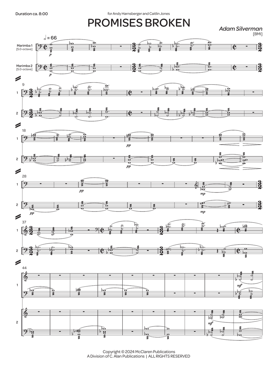 Promises Broken Promises Broken Marimba scores gallery preview page 2