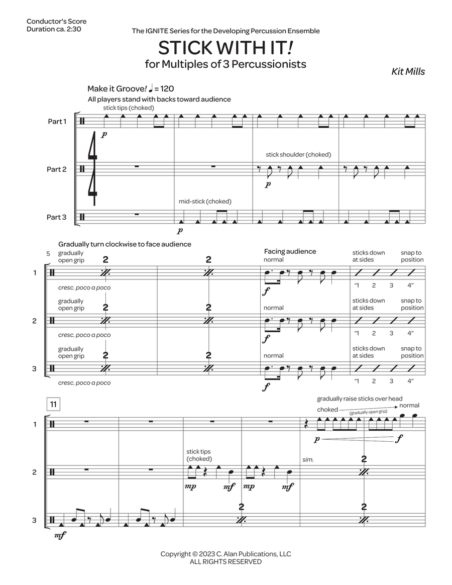 Stick With It! Stick With It! Percussion Ensemble scores gallery preview page 3