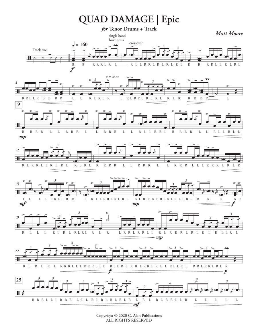 Quad Damage Percussion scores gallery preview page 4